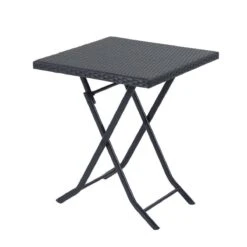 Merkloos 3-delige Bistroset Poly Rattan - Inklapbaar - Balkon Tuinmeubelset - Zwart -Tuinartikelen Winkel 1200x1200 588