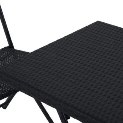Merkloos 3-delige Bistroset Poly Rattan - Inklapbaar - Balkon Tuinmeubelset - Zwart -Tuinartikelen Winkel 1200x1200 589