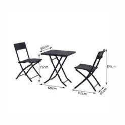 Merkloos 3-delige Bistroset Poly Rattan - Inklapbaar - Balkon Tuinmeubelset - Zwart -Tuinartikelen Winkel 1200x1200 590