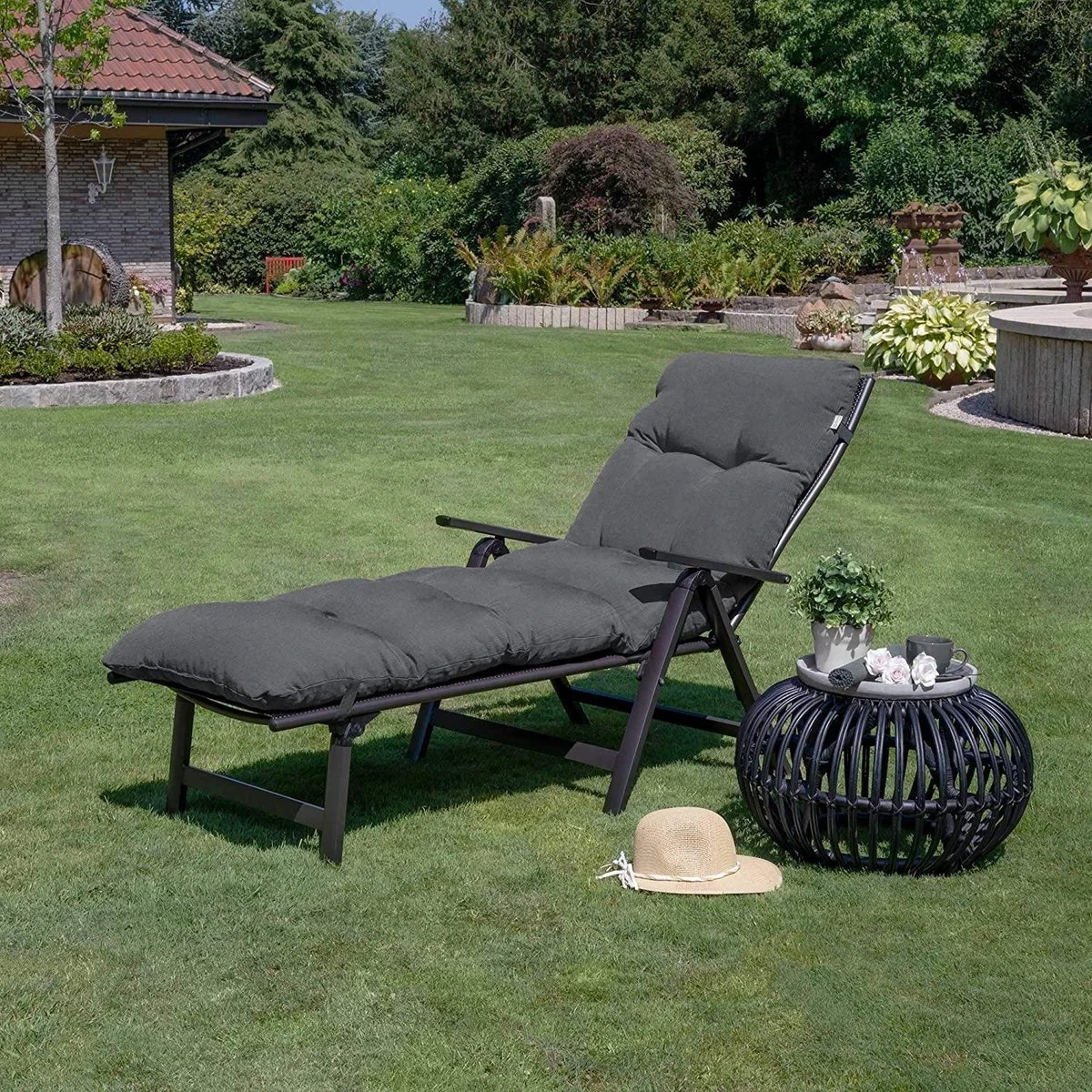 Beautissu Flair RL – Ligbedkussen Tuinkussen Ligstoel – Zonnebed Kussen Voor Tuin Meubelen 190x60x8 Cm Antraciet 2 Beautissu Flair RL – Ligbedkussen Tuinkussen Ligstoel – Zonnebed Kussen Voor Tuin Meubelen 190x60x8 Cm Antraciet - Image 2