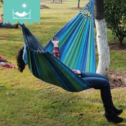 Dubbele Hangmat Blauw - 1 Of 2 Persoons - Lig Oppervlak 190x150cm - Lengte 260cm -Tuinartikelen Winkel 1200x1200 793