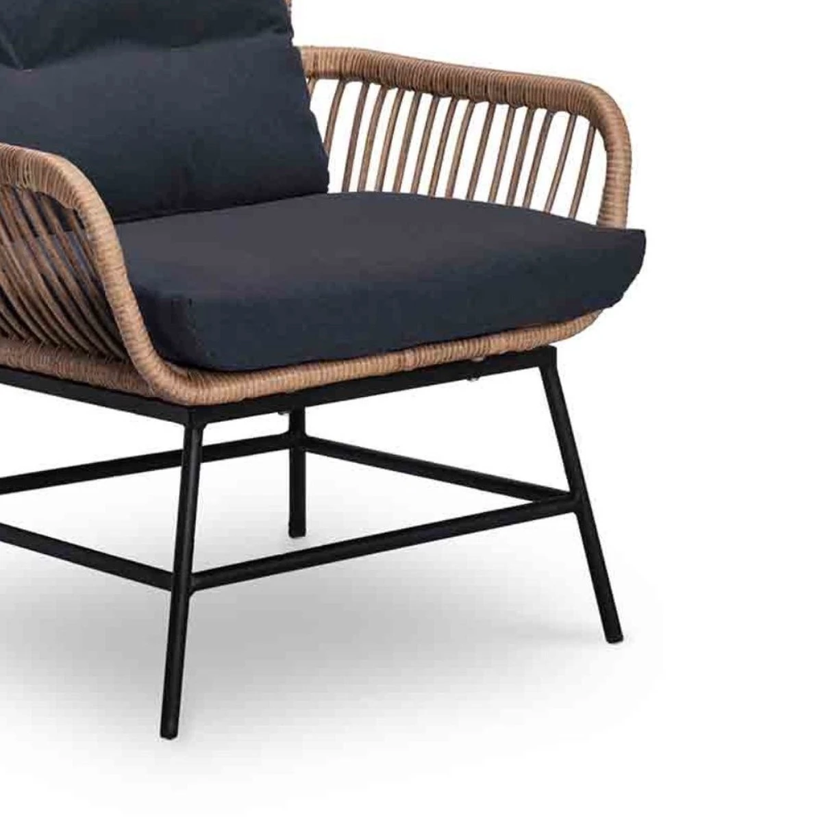 BUITEN Living Dex Wicker Loungestoel Tuin Incl. Wicker Voetenbank | Wicker + Aluminium | Bamboe Antraciet 12 BUITEN Living Dex Wicker Loungestoel Tuin Incl. Wicker Voetenbank | Wicker + Aluminium | Bamboe Antraciet - Image 12