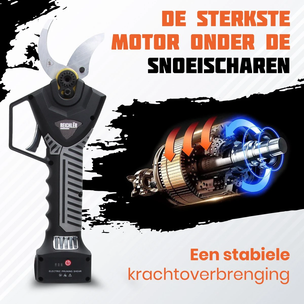 Reichlër® Elektrische Snoeischaar - 40 Mm Snijdiameter - 2x Accu - Anti-cut Functie - Heggenschaar - Takkenschaar - Zwart 7 Reichlër® Elektrische Snoeischaar - 40 Mm Snijdiameter - 2x Accu - Anti-cut Functie - Heggenschaar - Takkenschaar - Zwart - Image 7