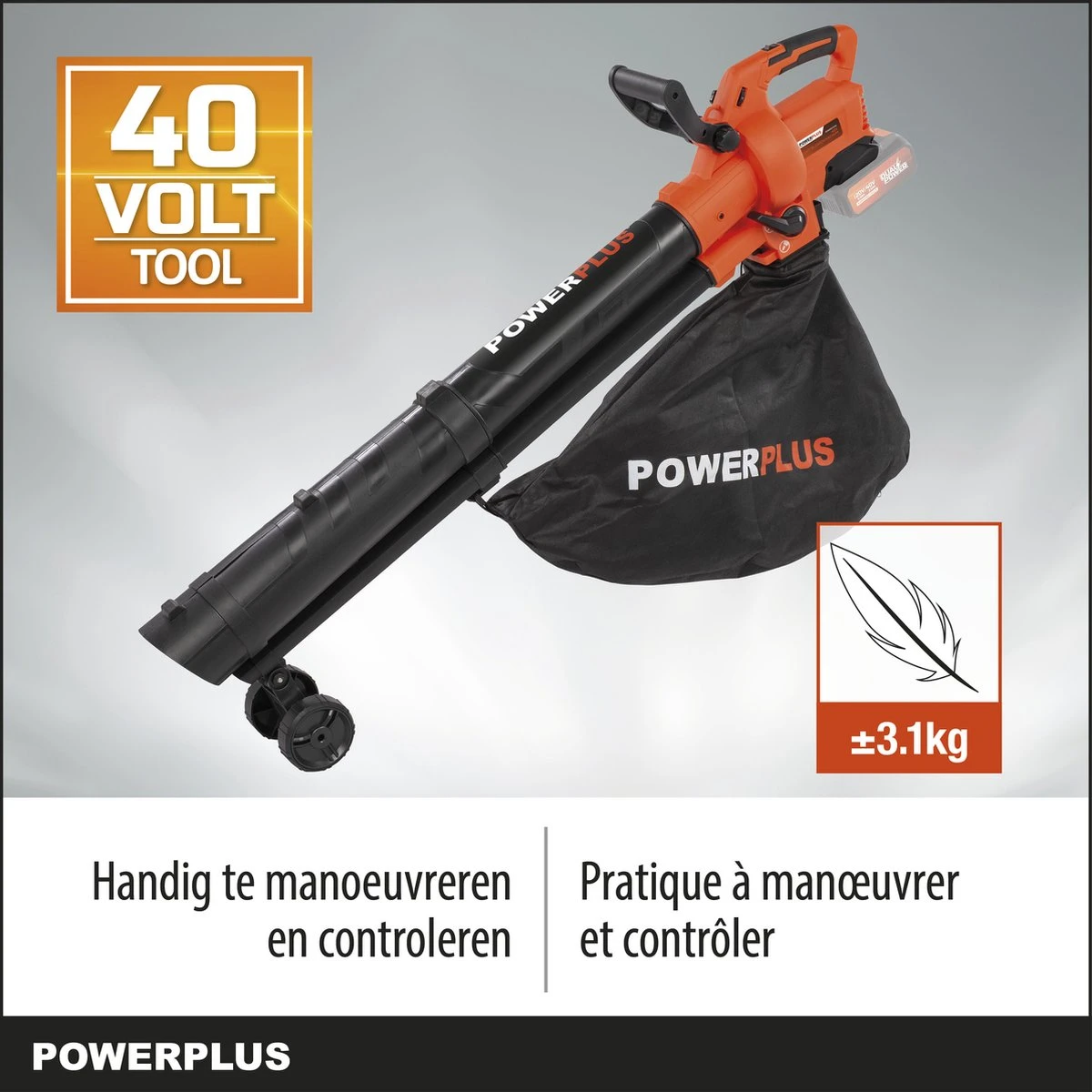 Powerplus Dual Power POWDPG75270 Bladblazer - Bladzuiger En -versnipperaar - Brushless - Blazen - Zuigen - Versnipperen - Excl. Accu En Lader - Incl. Opvangzak 45L 8 Powerplus Dual Power POWDPG75270 Bladblazer - Bladzuiger En -versnipperaar - Brushless - Blazen - Zuigen - Versnipperen - Excl. Accu En Lader - Incl. Opvangzak 45L - Image 8