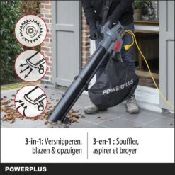 Powerplus POWEG9013 Elektrische Bladblazer - Bladzuiger En -versnipperaar - 3300W - Blazen - Zuigen - Versnipperen - Incl. 40L Opvangzak -Tuinartikelen Winkel 1200x1200 886