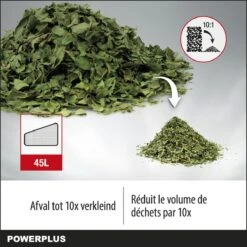 Powerplus POWEG9013 Elektrische Bladblazer - Bladzuiger En -versnipperaar - 3300W - Blazen - Zuigen - Versnipperen - Incl. 40L Opvangzak -Tuinartikelen Winkel 1200x1200 887