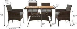 Teamson Home 5-Delig Diningset - Tuinset - Tuinmeubelen - Tafel En 4 Stoelen - Voor Maximaal 4 Personen - Massief Houten Tafelblad - Bruin - 244 X 132 X 84 (cm) -Tuinartikelen Winkel 1200x460 1
