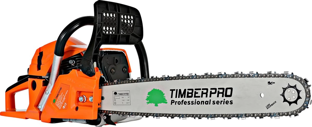 TIMBERPRO - Kettingzaag - 62 Cc - Benzine - Zwaardlengte 50 Cm - Met Transportzak - Met 2e Ketting 2 TIMBERPRO - Kettingzaag - 62 Cc - Benzine - Zwaardlengte 50 Cm - Met Transportzak - Met 2e Ketting - Image 2