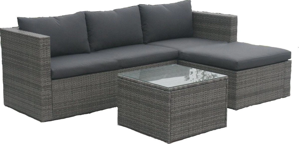 MaxxGarden Loungeset – Rattan Hoekset - 4 Persoons - Incl. Salontafel - Grijs 2 MaxxGarden Loungeset – Rattan Hoekset - 4 Persoons - Incl. Salontafel - Grijs - Image 2