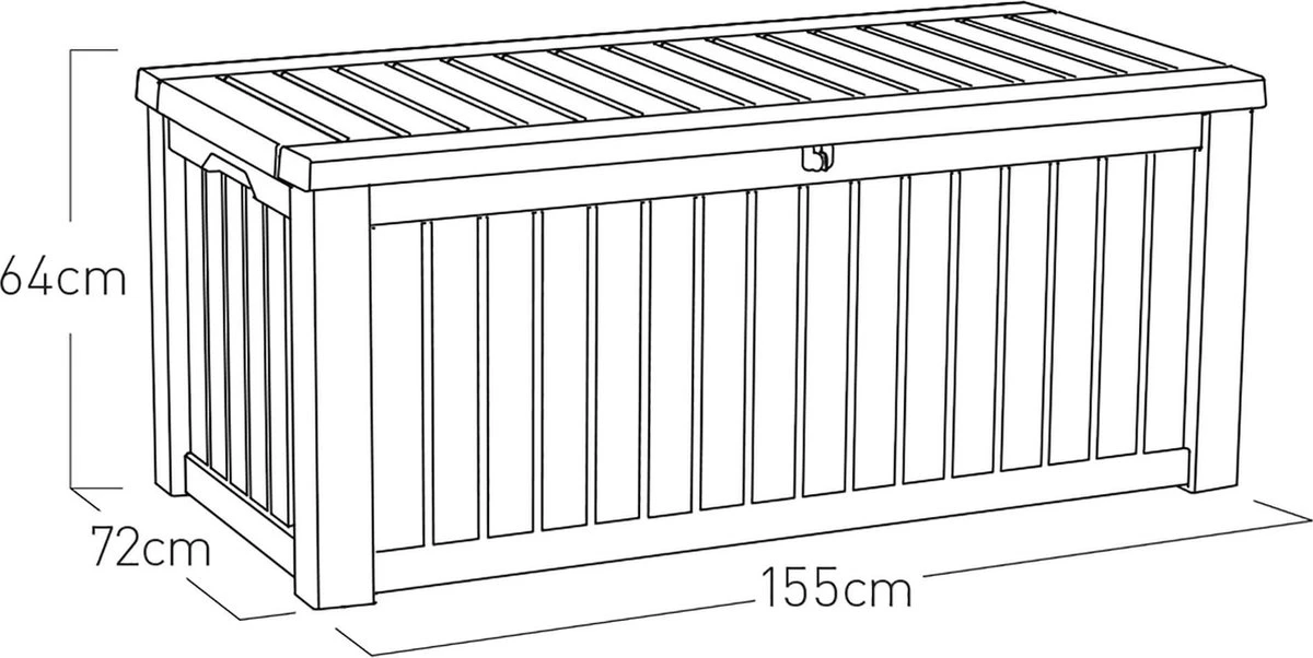 Keter Rockwood Opbergbox - 570L - 155x72,4x64,4cm - Grafiet 12 Keter Rockwood Opbergbox - 570L - 155x72,4x64,4cm - Grafiet - Image 12