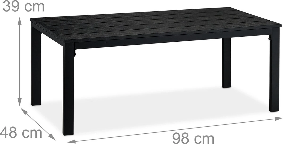 Relaxdays Tuintafel Rechthoek - Lage Buitentafel - Metalen Balkontafel - Eettafel Buiten 5 Relaxdays Tuintafel Rechthoek - Lage Buitentafel - Metalen Balkontafel - Eettafel Buiten - Image 5