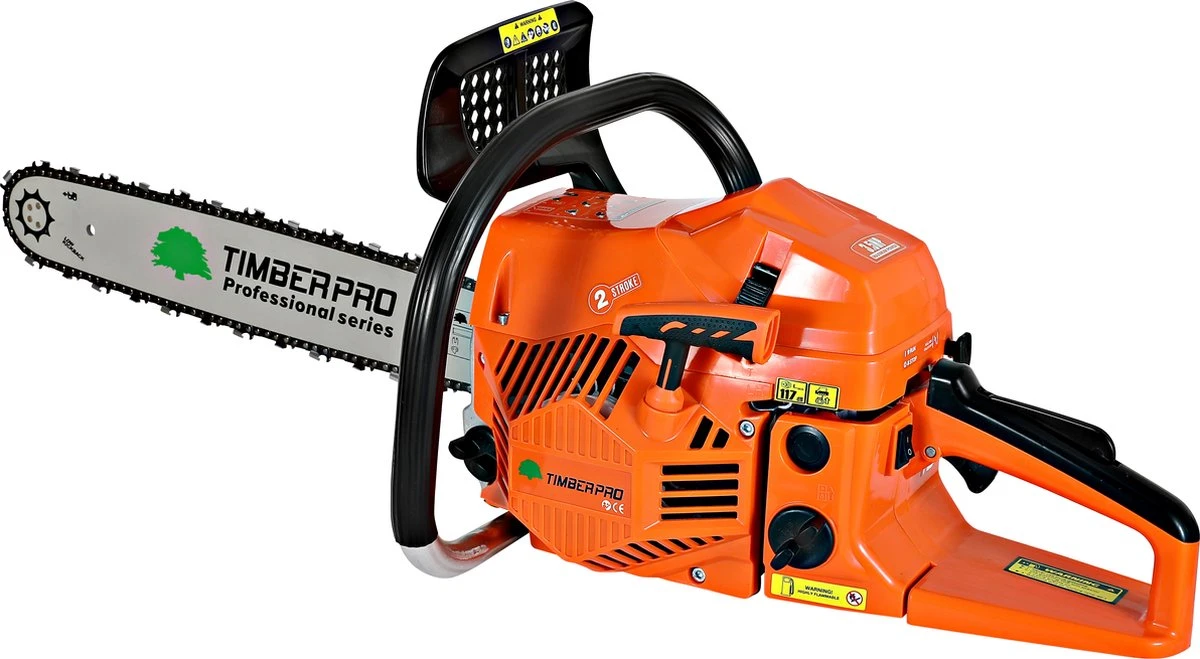 TIMBERPRO - Kettingzaag - 62 Cc - Benzine - Zwaardlengte 50 Cm - Met Transportzak - Met 2e Ketting 7 TIMBERPRO - Kettingzaag - 62 Cc - Benzine - Zwaardlengte 50 Cm - Met Transportzak - Met 2e Ketting - Image 7