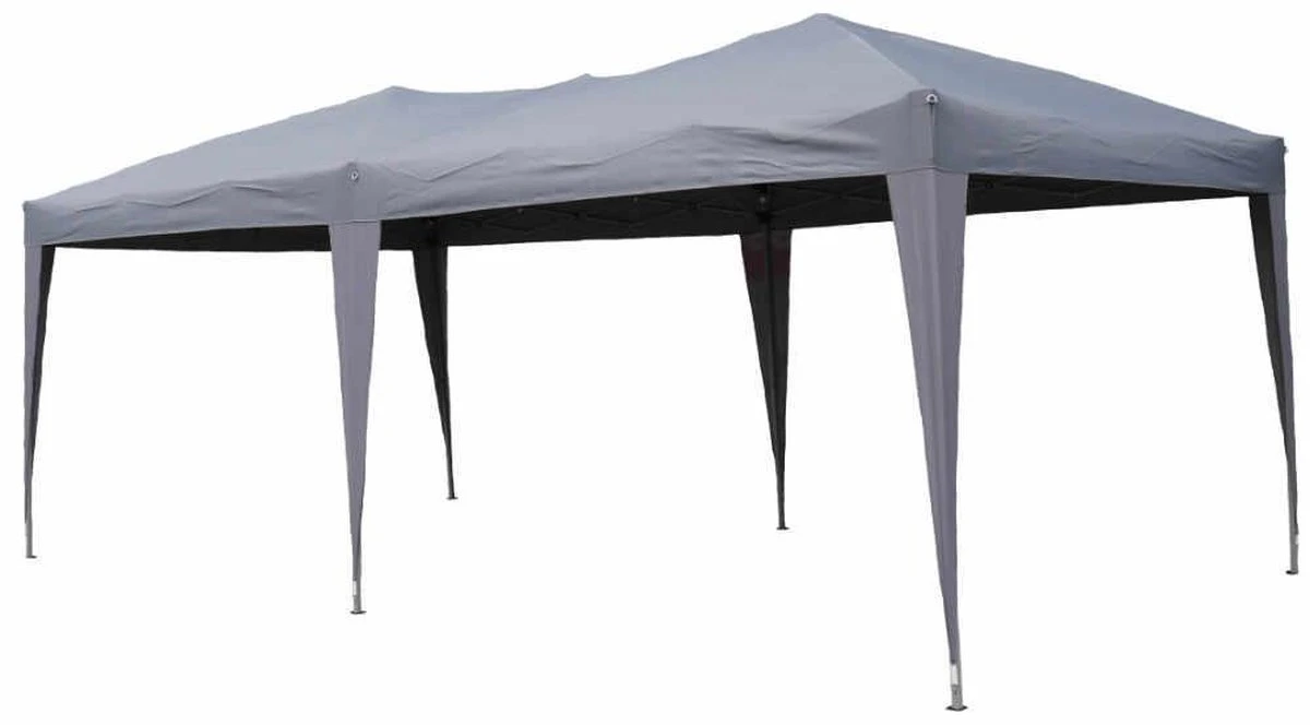 Partytent 3x6m Easy Up - 6 Zijwanden - Grijs 2 Partytent 3x6m Easy Up - 6 Zijwanden - Grijs - Image 2