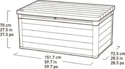Keter Denali Opbergbox - 570L - 151,7x72,5x70cm - Grijs -Tuinartikelen Winkel 1200x668