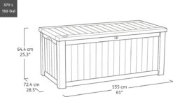 Keter Westwood Opbergbox - 570 L - 155x72.4x64.4 Cm - Grafiet -Tuinartikelen Winkel 1200x673 1