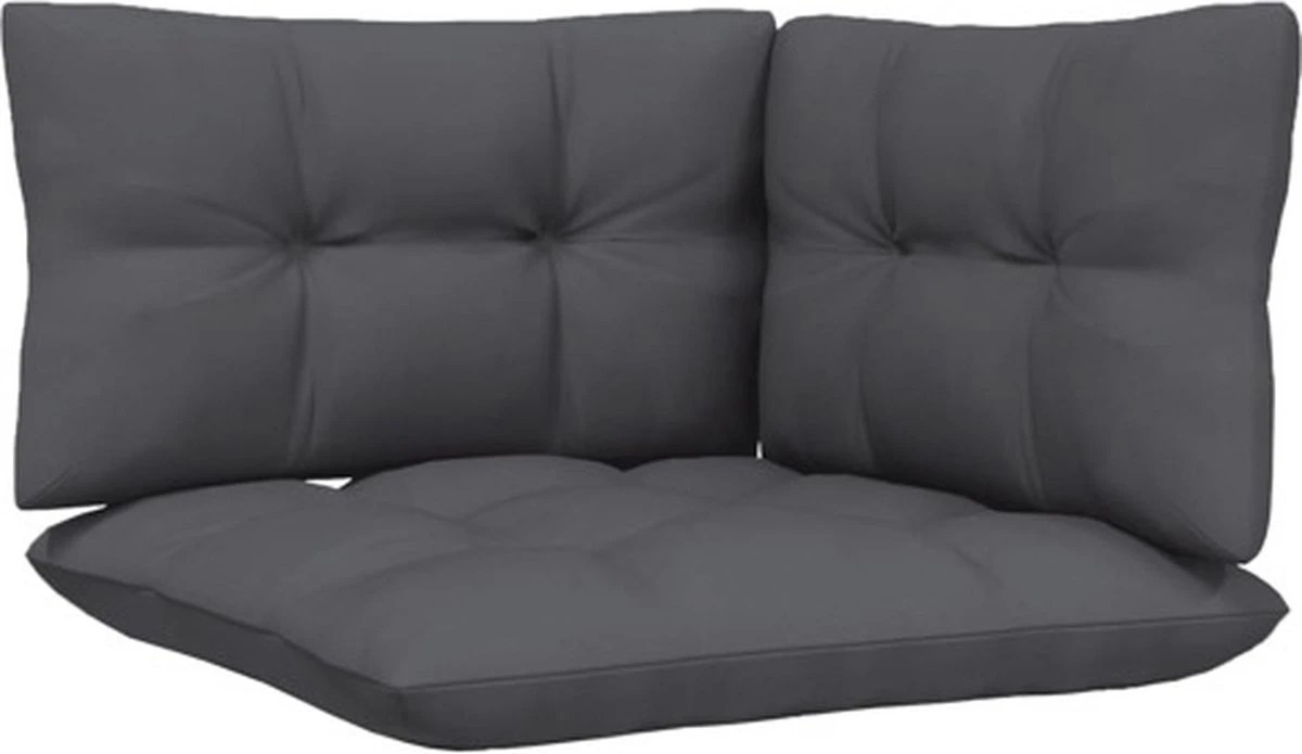 VidaXL 3-delige Loungeset Met Kussens Massief Grenenhout Zwart 3 VidaXL 3-delige Loungeset Met Kussens Massief Grenenhout Zwart - Image 3