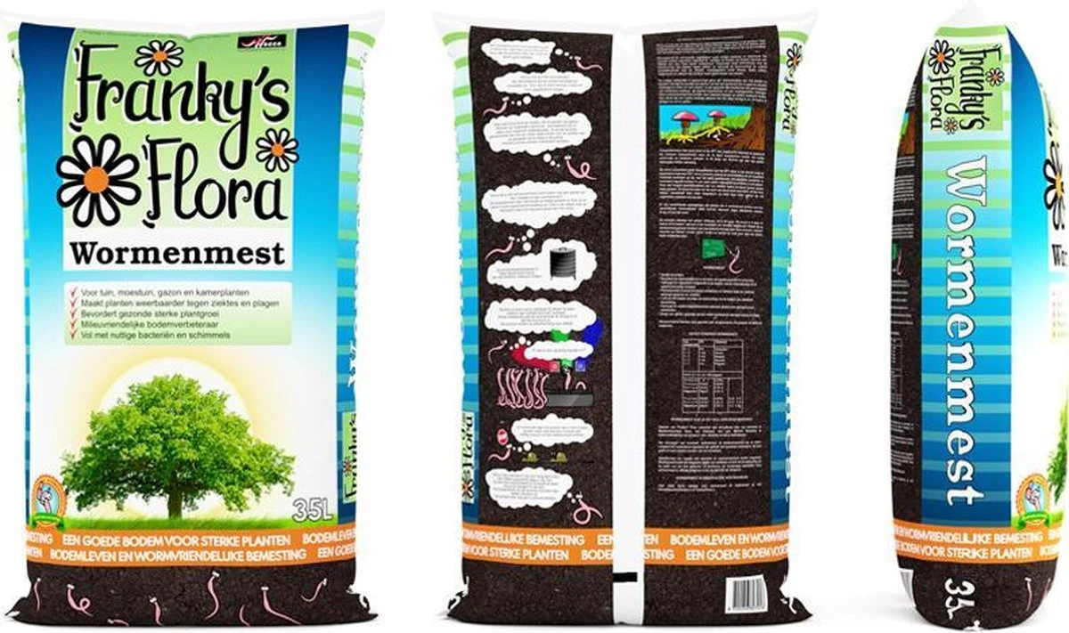 Frankys Flora - Wormenmest - 35 Liter - Humus - Compost - Bodemverbetering 2 Frankys Flora - Wormenmest - 35 Liter - Humus - Compost - Bodemverbetering - Image 2