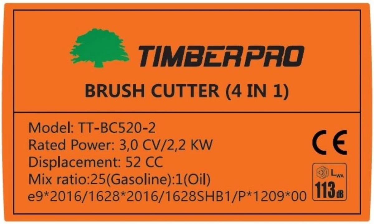 TIMBERPRO - Bosmaaier 2-in-1 - Benzine - Draad En Mes - 52 Cm³ - 3,0 PK. 5 TIMBERPRO - Bosmaaier 2-in-1 - Benzine - Draad En Mes - 52 Cm³ - 3,0 PK. - Image 5