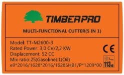 TIMBERPRO - 5-in-1 – Multitool – Benzine - Kettingzaag - Bosmaaier -Kantenmaaier - Haagschaar - Verlengstuk - 52 Cc. -Tuinartikelen Winkel 1200x729 1