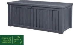Keter Rockwood Opbergbox - 570L - 155x72.4x64.4cm - Grafiet -Tuinartikelen Winkel 1200x738