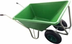 Kruiwagen Met Dubbel Luchtwiel Stal Eco Groen 160 Liter -Tuinartikelen Winkel 1200x741