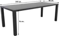 Alma Tuintafel Antraciet - 210 X 90 Cm. -Tuinartikelen Winkel 1200x743