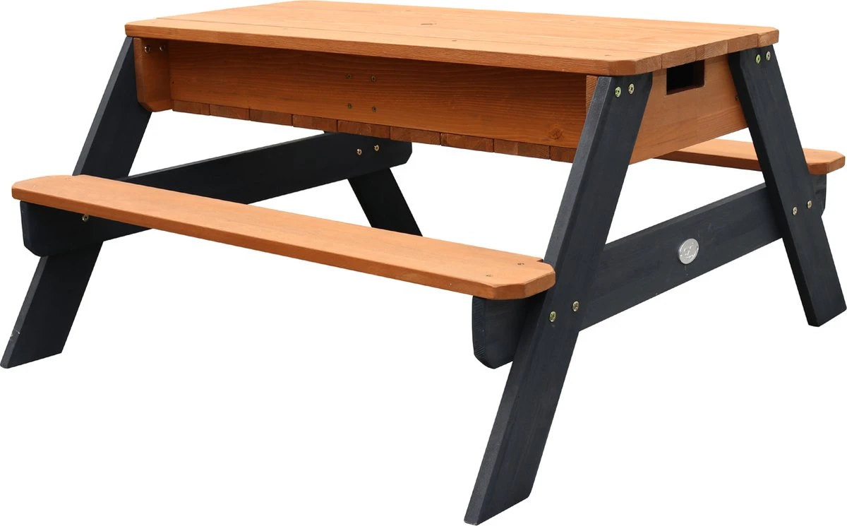 AXI Nick Zand & Water Picknicktafel In Antraciet/Bruin - Parasol Blauw/Wit - Picknick Tafel Voor Kinderen Van Hout 6 AXI Nick Zand & Water Picknicktafel In Antraciet/Bruin - Parasol Blauw/Wit - Picknick Tafel Voor Kinderen Van Hout - Image 6