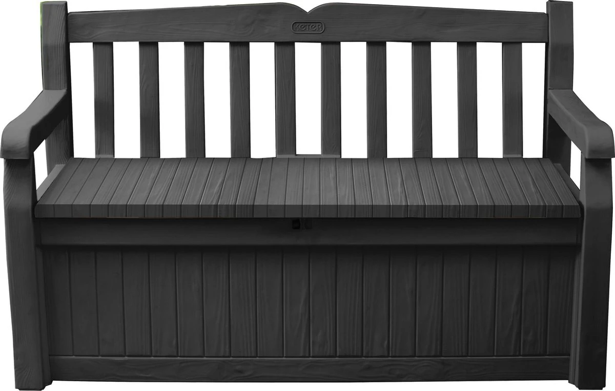 Keter Eden Garden Bench Opbergbank - 265L - 140x60x84cm - Zwart/Grijs 6 Keter Eden Garden Bench Opbergbank - 265L - 140x60x84cm - Zwart/Grijs - Image 6