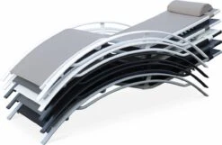 Alice's Garden Louisa Ligstoelen - Aluminium/Textileen - 1,67 M - Antraciet/Grijs -Tuinartikelen Winkel 1200x780