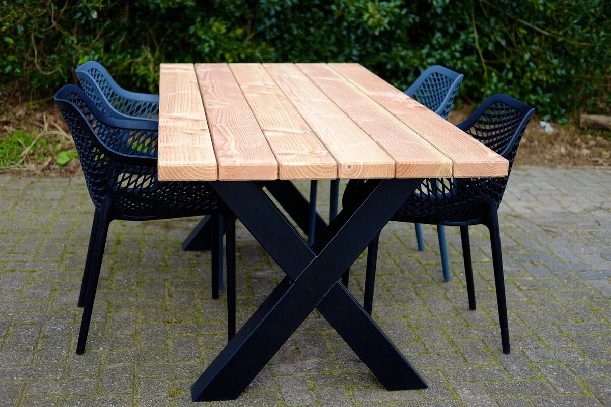 Tuintafel Douglas 220 Cm X 90 Cm | Stalen Poten | + Montage | Duurzame Eettafel | Onderhoudsarm 6-8 Personen | Geschaafd Hout | DuuMaa 2 Tuintafel Douglas 220 Cm X 90 Cm | Stalen Poten | + Montage | Duurzame Eettafel | Onderhoudsarm 6-8 Personen | Geschaafd Hout | DuuMaa - Image 2