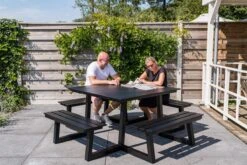 MaximaVida Vierkante Aluminium Picknicktafel Dex 215 Cm Zwart - Lage Instap -Tuinartikelen Winkel 1200x800 107
