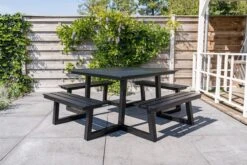 MaximaVida Vierkante Aluminium Picknicktafel Dex 215 Cm Zwart - Lage Instap -Tuinartikelen Winkel 1200x800 108