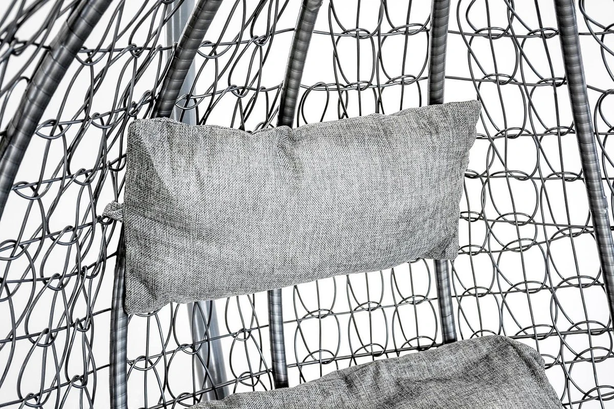 Hangstoel - Ei Stoel - Met Grijze Standaard & Kussens - Tot 125kg 3 Hangstoel - Ei Stoel - Met Grijze Standaard & Kussens - Tot 125kg - Image 3