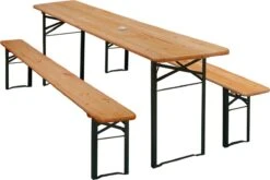 Casaria Tuinset Hout – 2 Banken 1Tafel Inklapbaar - 170x46x75cm -Tuinartikelen Winkel 1200x803 1