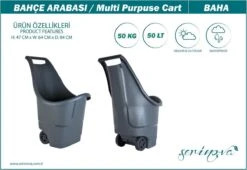 Kruiwagen Met Wielen Antraciet Tuintrolley Shoppingkar Bolderkar Max 50kg