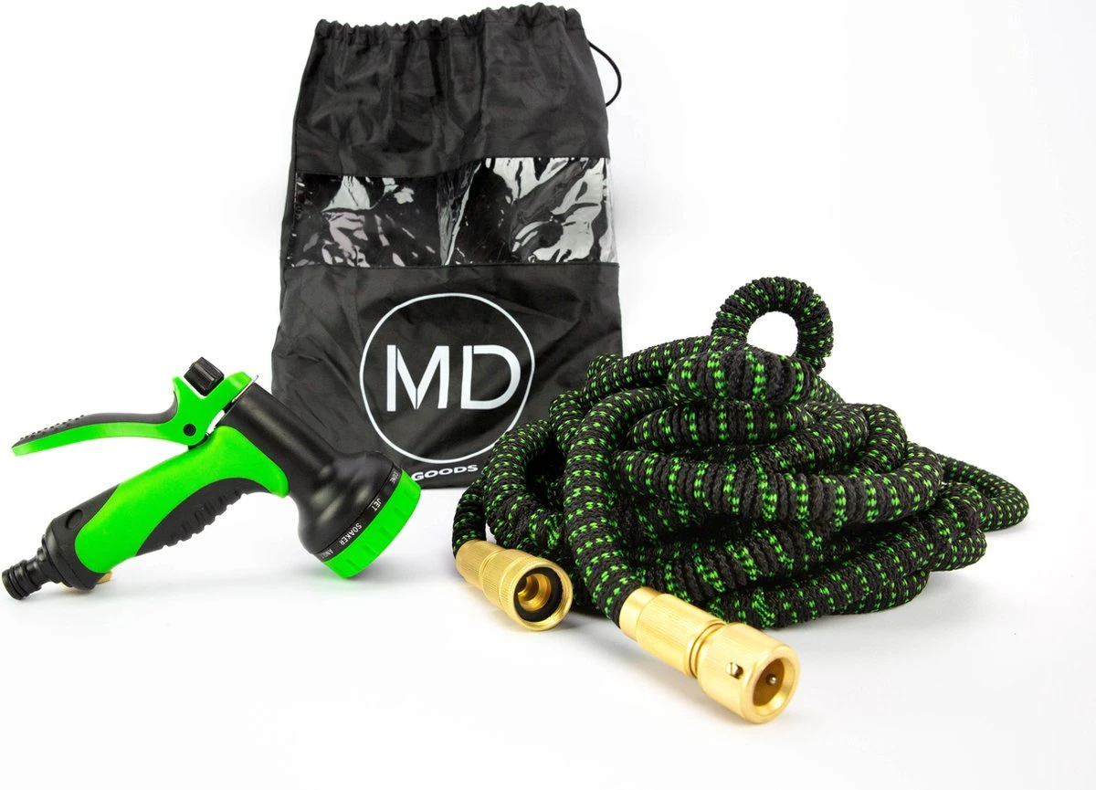 MD-Goods ® Super Sterk Uitrekbare Tuinslang Tot 30 Meter + GRATIS Tas En Koppelstuk - Tuinsproeier - Tuin Besproeien - Waterslang - Sproeikop - Groen - Flexibel Elastisch 6 MD-Goods ® Super Sterk Uitrekbare Tuinslang Tot 30 Meter + GRATIS Tas En Koppelstuk - Tuinsproeier - Tuin Besproeien - Waterslang - Sproeikop - Groen - Flexibel Elastisch - Image 6