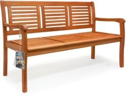 Casaria Tuinbank - FSC®-Gecertificeerd Eucalyptushout - 153cm Bruin -Tuinartikelen Winkel 1200x893 5