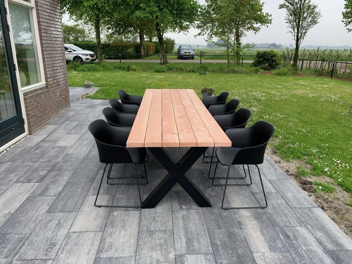 Tuintafel Douglas 300 Cm X 90 Cm | Stalen Poten | 8-10 Personen | DuuMaa 4 Tuintafel Douglas 300 Cm X 90 Cm | Stalen Poten | 8-10 Personen | DuuMaa - Image 4