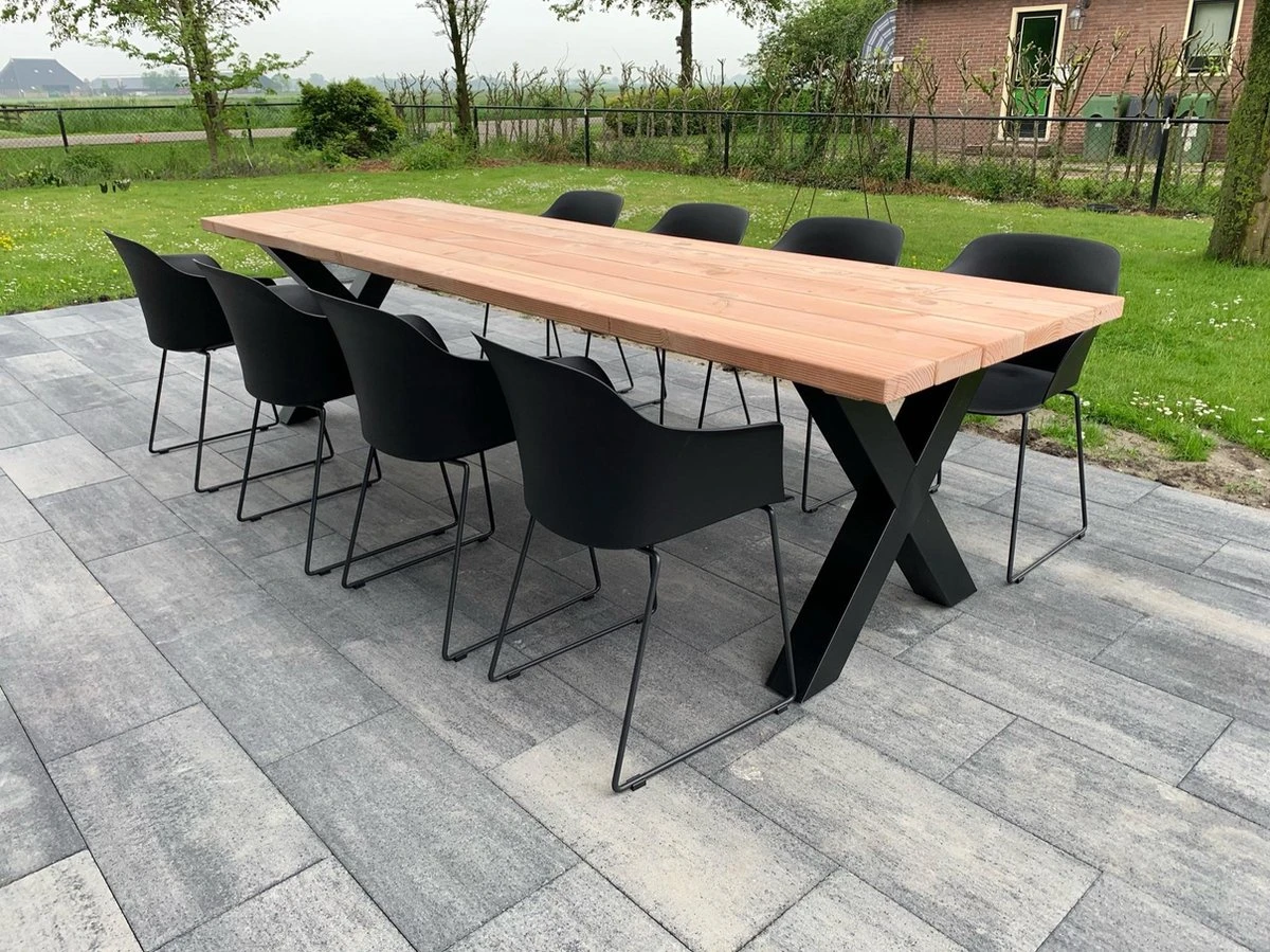 Tuintafel Douglas 300 Cm X 90 Cm | Stalen Poten | 8-10 Personen | DuuMaa 8 Tuintafel Douglas 300 Cm X 90 Cm | Stalen Poten | 8-10 Personen | DuuMaa - Image 8