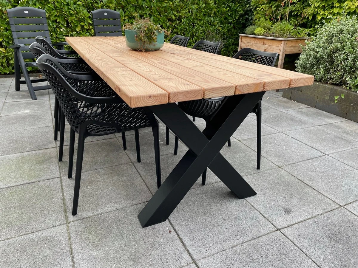 Tuintafel Douglas 220 Cm X 90 Cm | Stalen Poten | + Montage | Duurzame Eettafel | Onderhoudsarm 6-8 Personen | Geschaafd Hout | DuuMaa 3 Tuintafel Douglas 220 Cm X 90 Cm | Stalen Poten | + Montage | Duurzame Eettafel | Onderhoudsarm 6-8 Personen | Geschaafd Hout | DuuMaa - Image 3