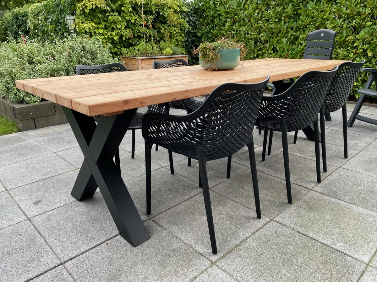 Tuintafel Douglas 220 Cm X 90 Cm | Stalen Poten | + Montage | Duurzame Eettafel | Onderhoudsarm 6-8 Personen | Geschaafd Hout | DuuMaa 4 Tuintafel Douglas 220 Cm X 90 Cm | Stalen Poten | + Montage | Duurzame Eettafel | Onderhoudsarm 6-8 Personen | Geschaafd Hout | DuuMaa - Image 4
