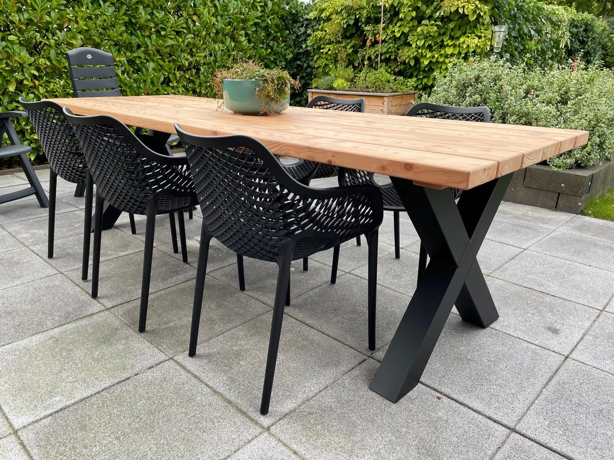 Tuintafel Douglas 220 Cm X 90 Cm | Stalen Poten | + Montage | Duurzame Eettafel | Onderhoudsarm 6-8 Personen | Geschaafd Hout | DuuMaa 5 Tuintafel Douglas 220 Cm X 90 Cm | Stalen Poten | + Montage | Duurzame Eettafel | Onderhoudsarm 6-8 Personen | Geschaafd Hout | DuuMaa - Image 5