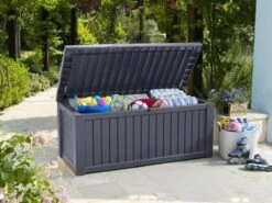 Keter Rockwood Opbergbox - 570L - 155x72.4x64.4cm - Grafiet -Tuinartikelen Winkel 1200x900 11