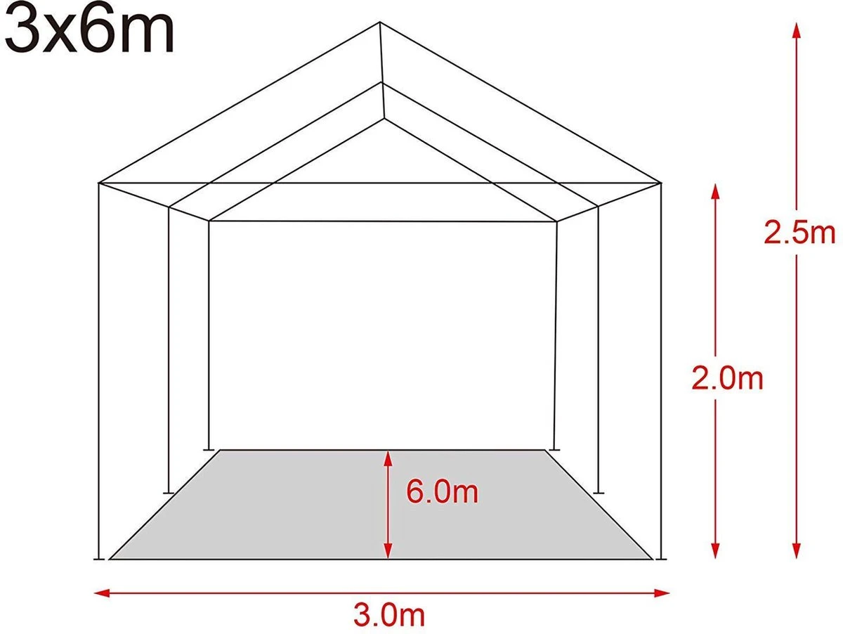 MaxxGarden Partytent - Paviljoen - 3x6m - Incl. Zijwanden - Waterdicht - Antraciet 3 MaxxGarden Partytent - Paviljoen - 3x6m - Incl. Zijwanden - Waterdicht - Antraciet - Image 3
