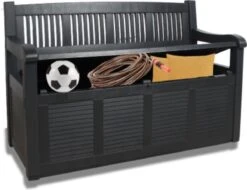 Merkloos Opbergbank Van Kunststof | 130 X 60 Cm | Antraciet -Tuinartikelen Winkel 1200x923 1