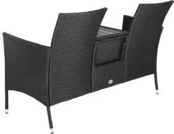 Casaria Tuinbank Polyrattan – 2 Zitter Incl. Tafel & Kussens – Zwart -Tuinartikelen Winkel 1200x926 2