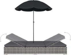 Prolenta Premium - Loungebed Met Parasol Poly Rattan Grijs 13 Prolenta Premium - Loungebed Met Parasol Poly Rattan Grijs -Tuinartikelen Winkel 1200x927