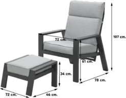 Garden Impressions Max Verstelbare Stoel + Voetenbank -Tuinartikelen Winkel 1200x933