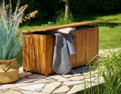 Casaria Opbergbox Acacia Hout – Weerbestendig 115cm - Bruin -Tuinartikelen Winkel 1200x935 1