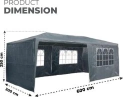 MaxxGarden Partytent - Paviljoen - 3x6m - Incl. Zijwanden - Waterdicht - Antraciet 11 MaxxGarden Partytent - Paviljoen - 3x6m - Incl. Zijwanden - Waterdicht - Antraciet -Tuinartikelen Winkel 1200x943